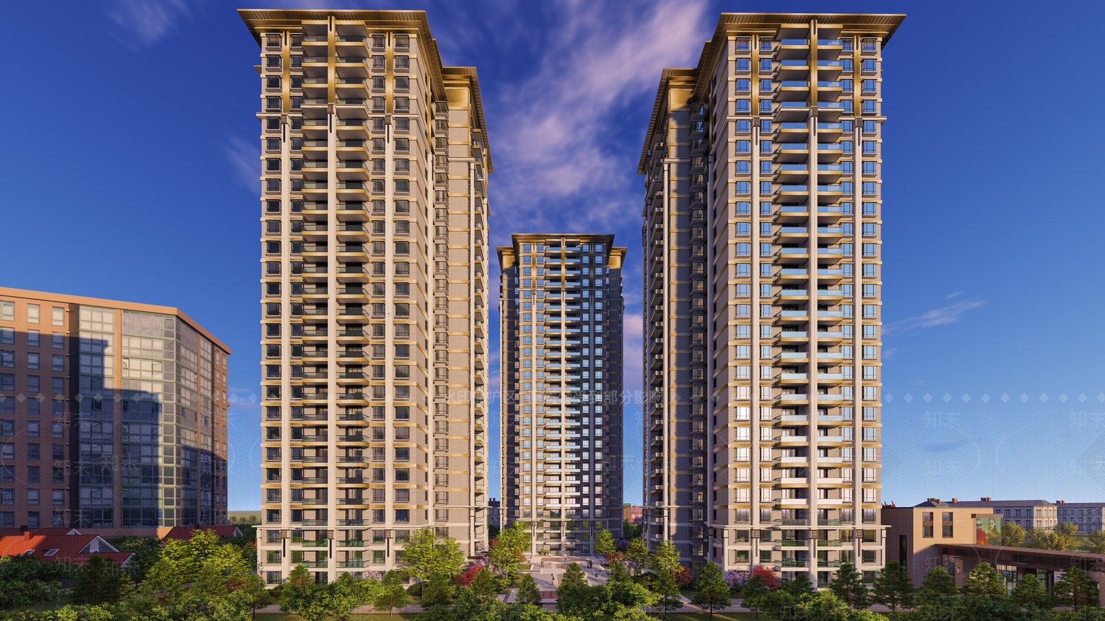 高层住宅建筑SU模型下载【ID:1147002083】
