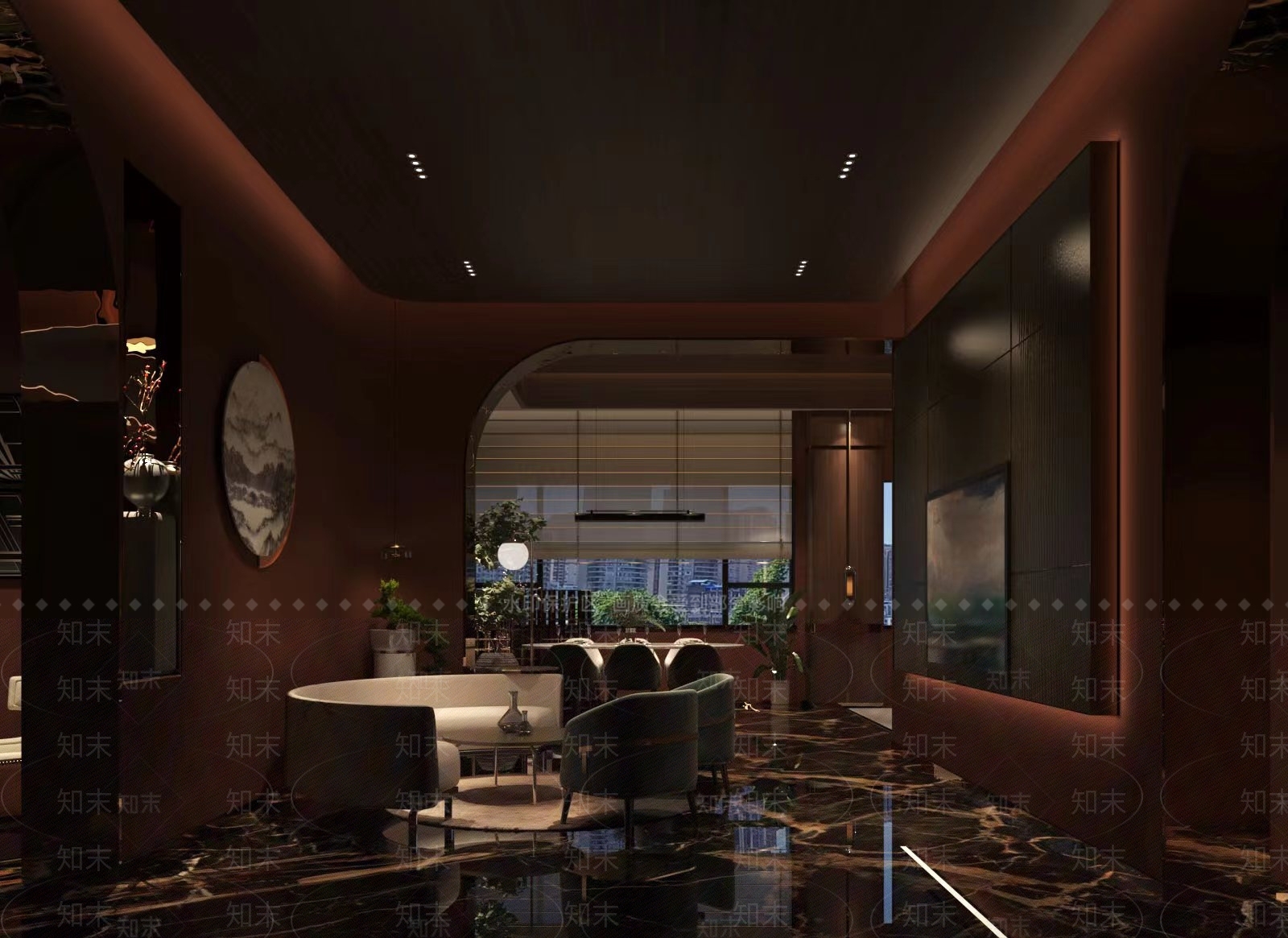餐厅茶室会客厅3D模型下载【ID:1147005749】