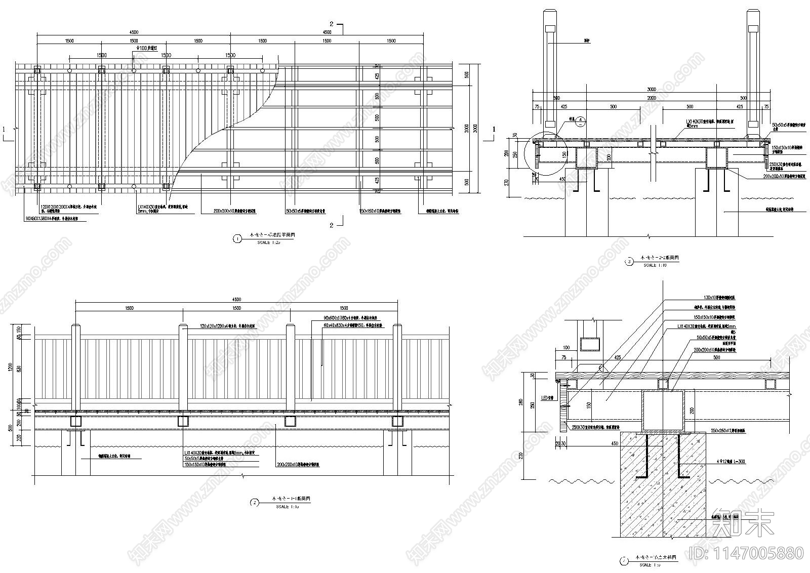 木栈道详图施工图下载【ID:1147005880】