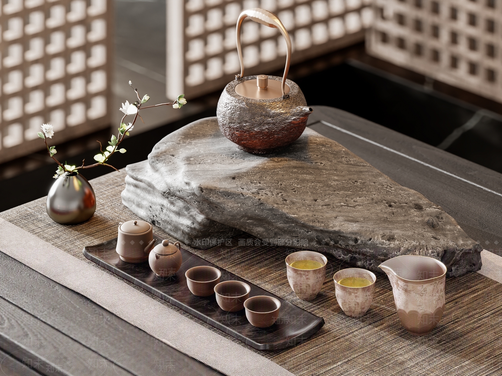 新中式茶具3D模型下载【ID:1147005315】
