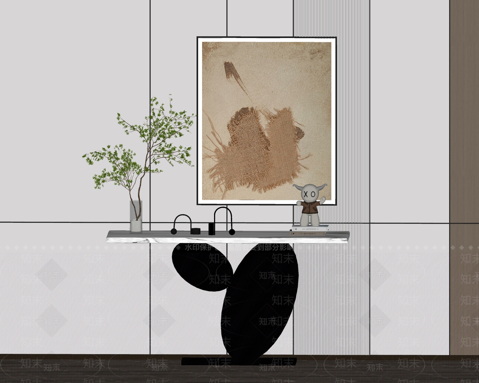 现代端景条案SU模型下载【ID:1147111333】