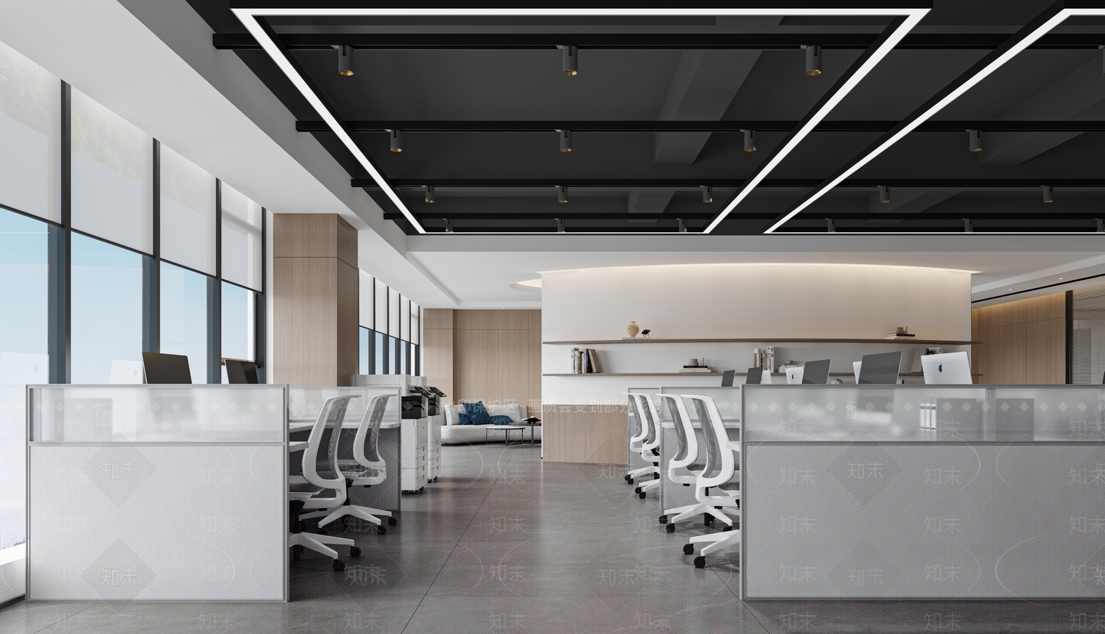 现代办公室办公区3D模型下载【ID:1147012730】_知末3d模型网