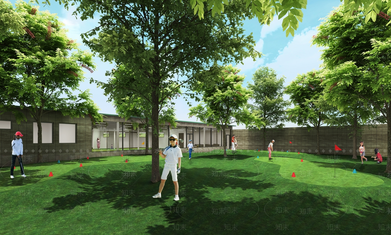 高尔夫室内外球场3D模型下载【ID:1147159611】