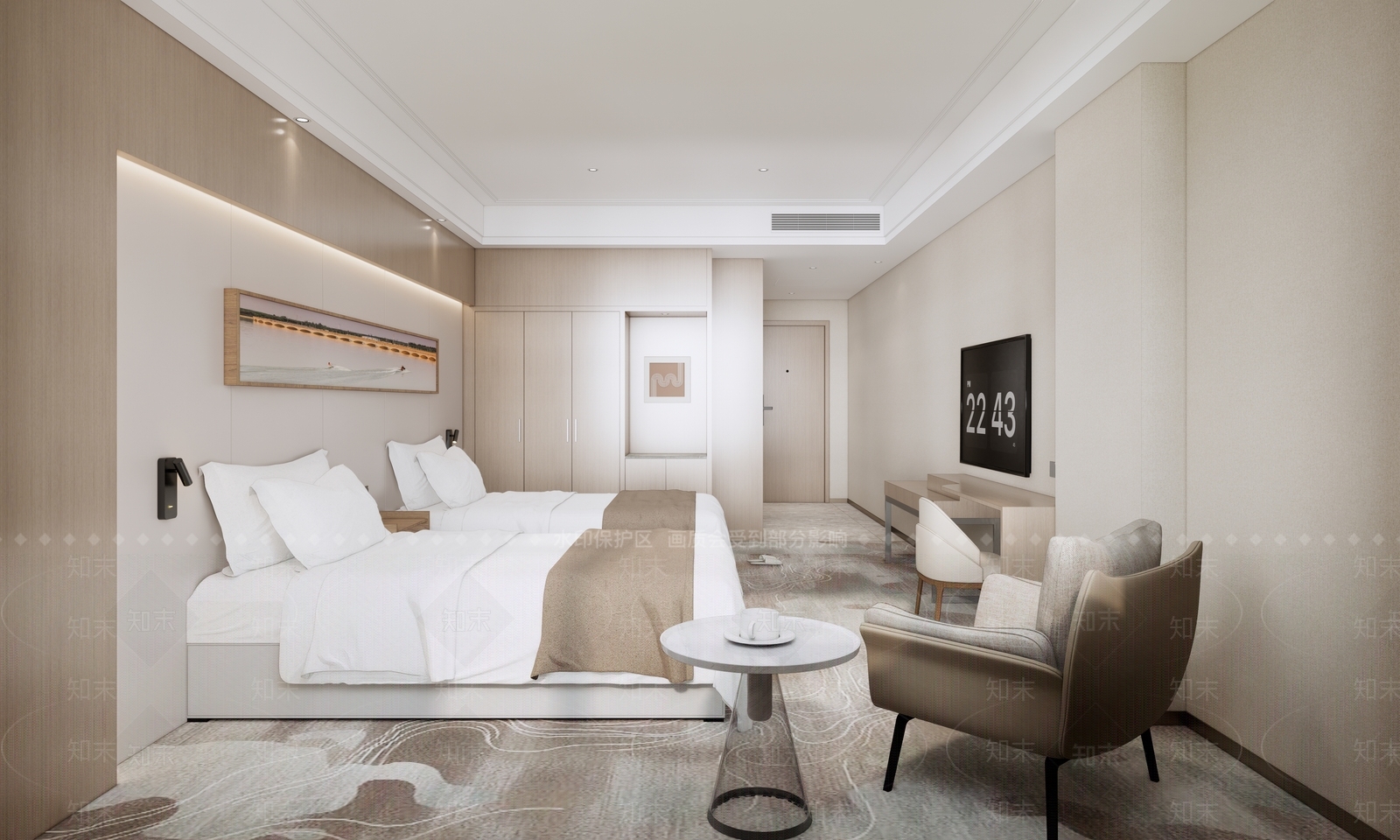 现代酒店客房SU模型下载【ID:1147013957】