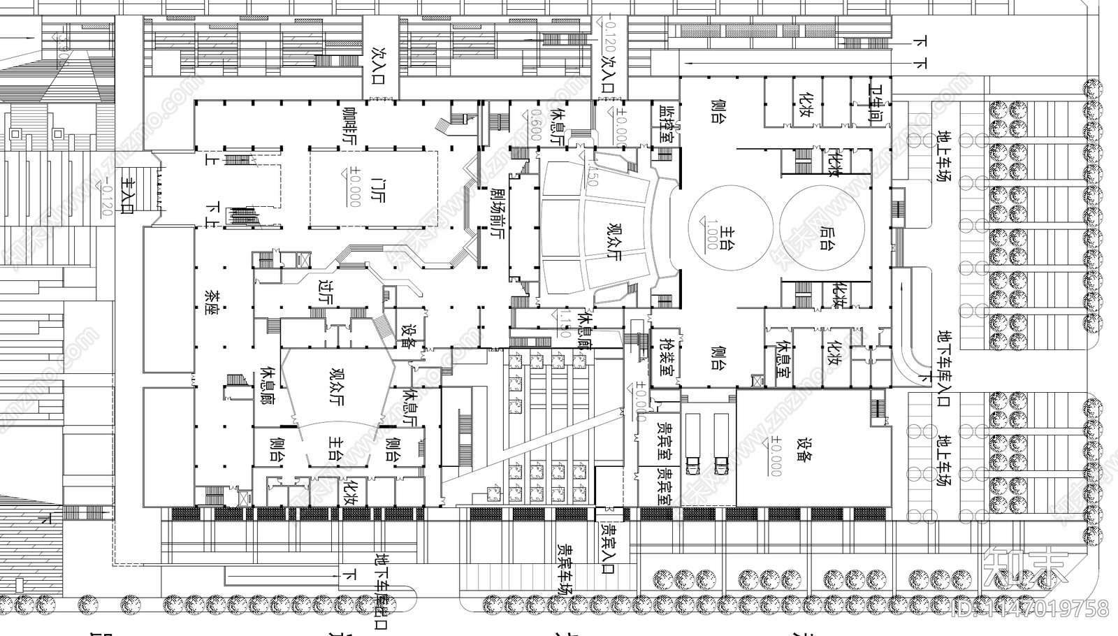 现代大剧院室内cad施工图下载【ID:1147019758】