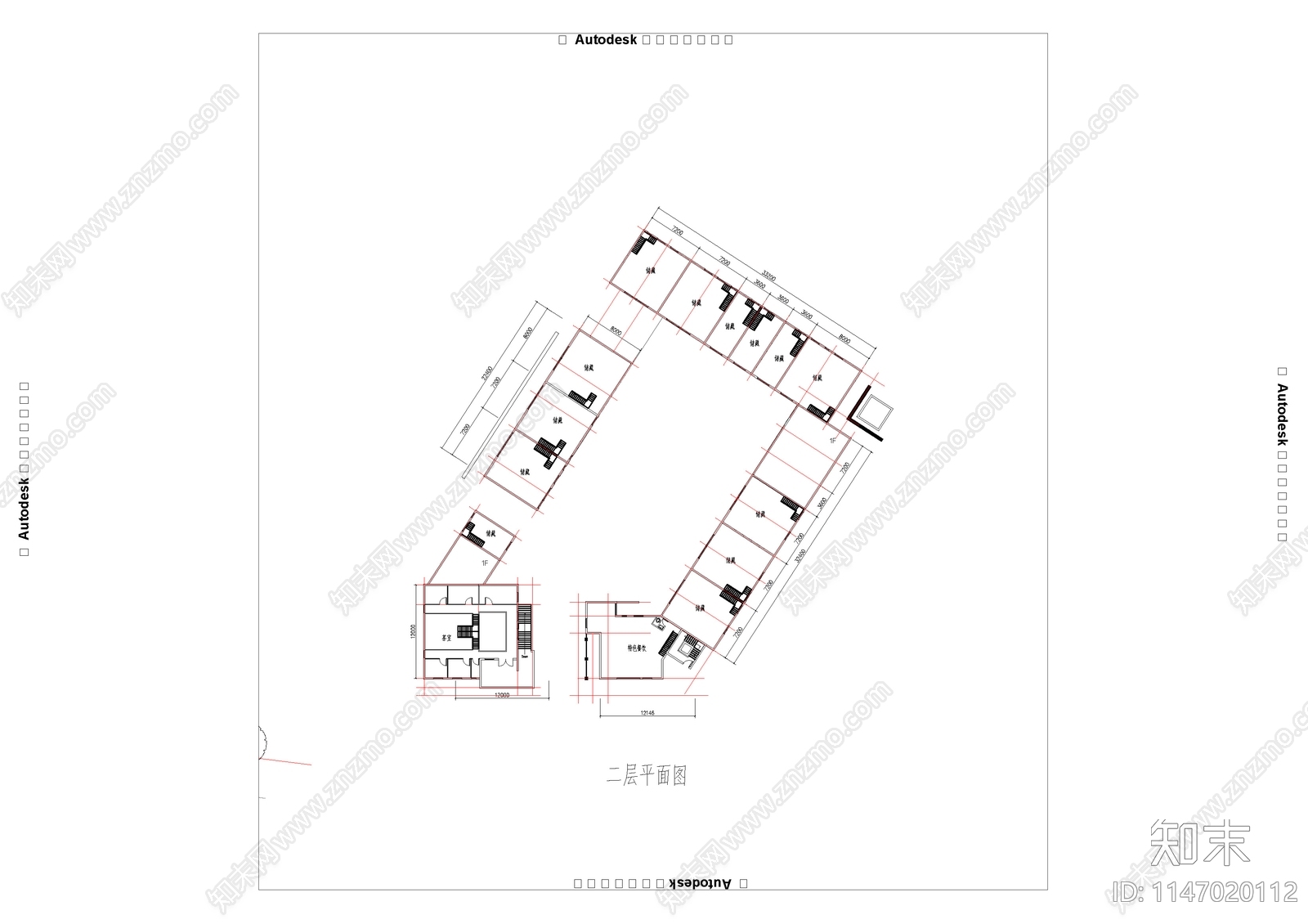 新中式民宿别墅酒店建筑cad施工图下载【ID:1147020112】