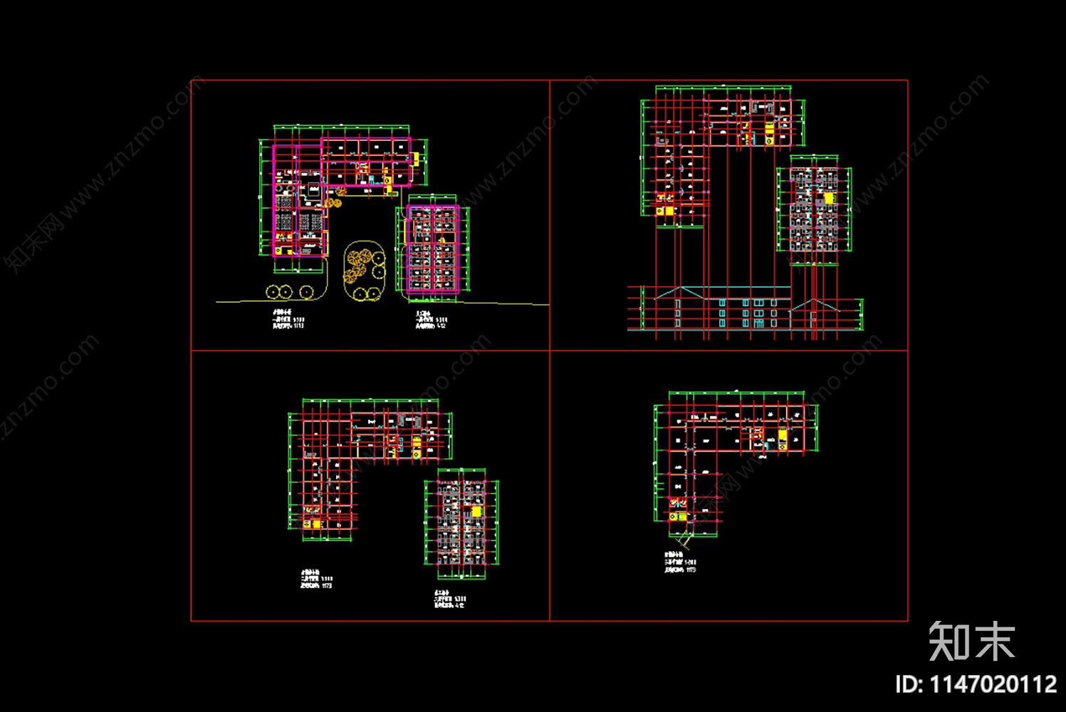 新中式民宿别墅酒店建筑cad施工图下载【ID:1147020112】