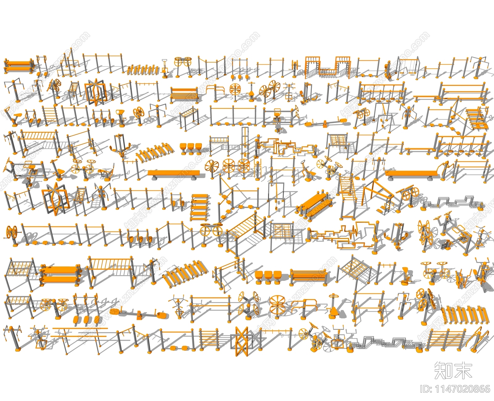 现代户外健身器材SU模型下载【ID:1147020866】