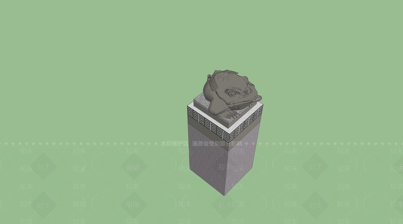 金蟾栓马柱SU模型下载【ID:1147020911】
