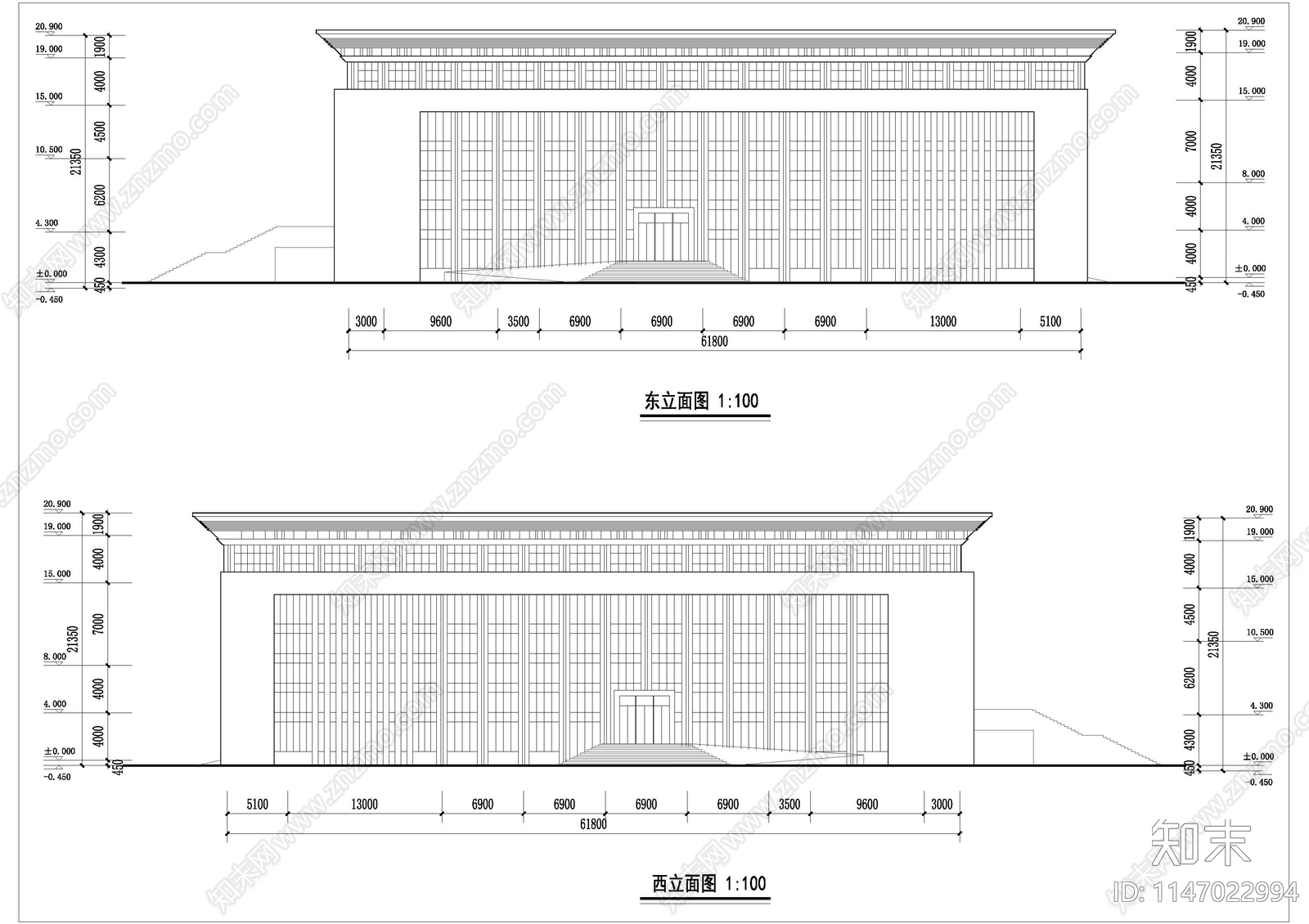 报告厅建筑cad施工图下载【ID:1147022994】