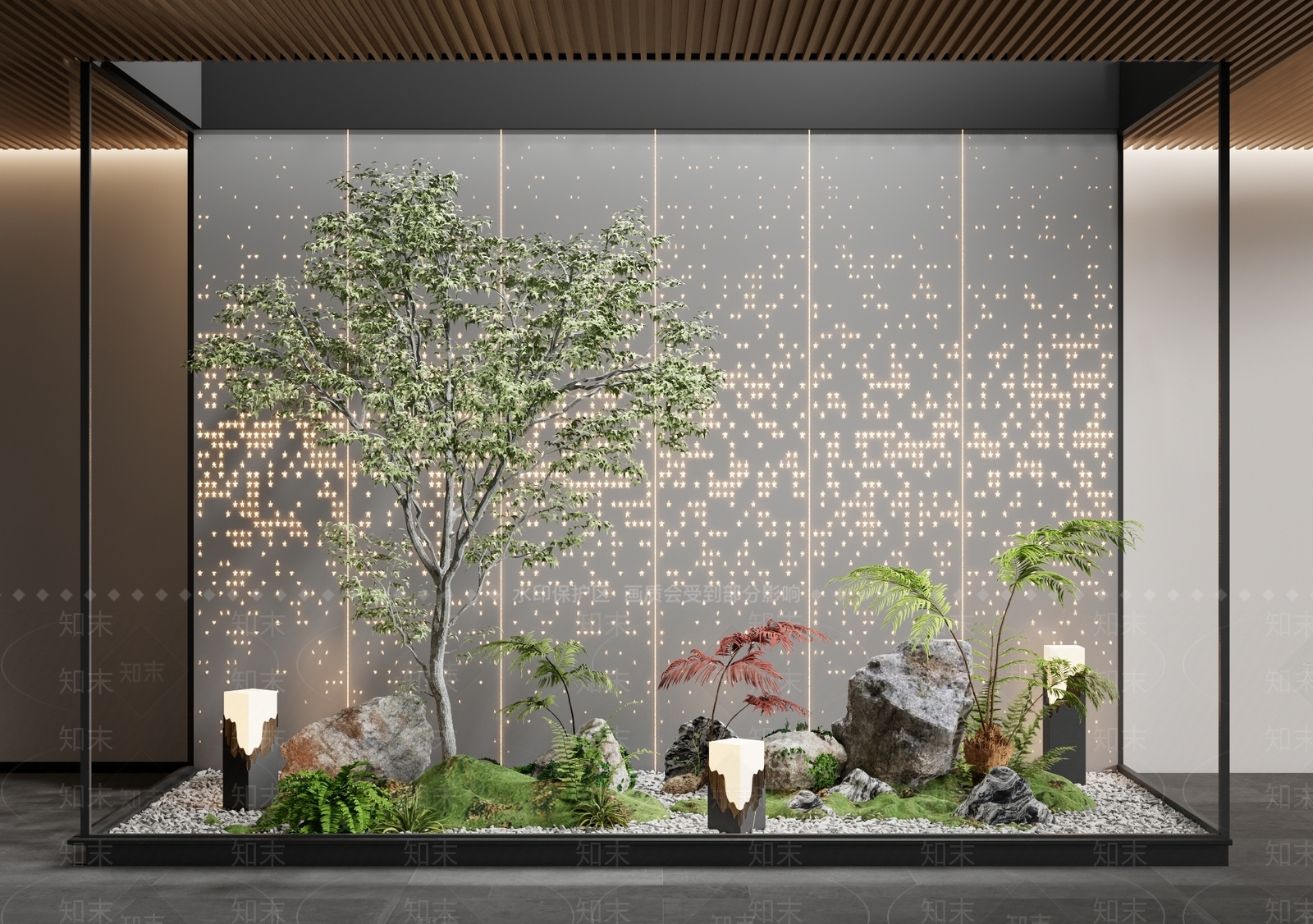 现代室内景观造景3D模型下载【ID:1147023553】