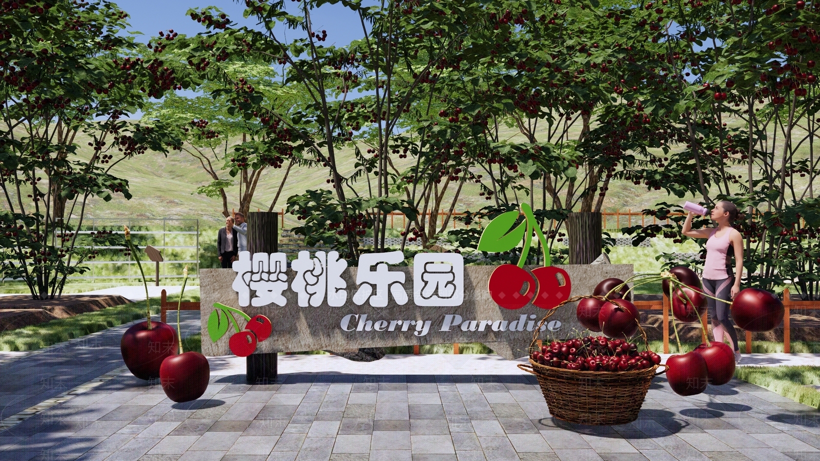 现代乡村果树公园景观SU模型下载【ID:1147025080】
