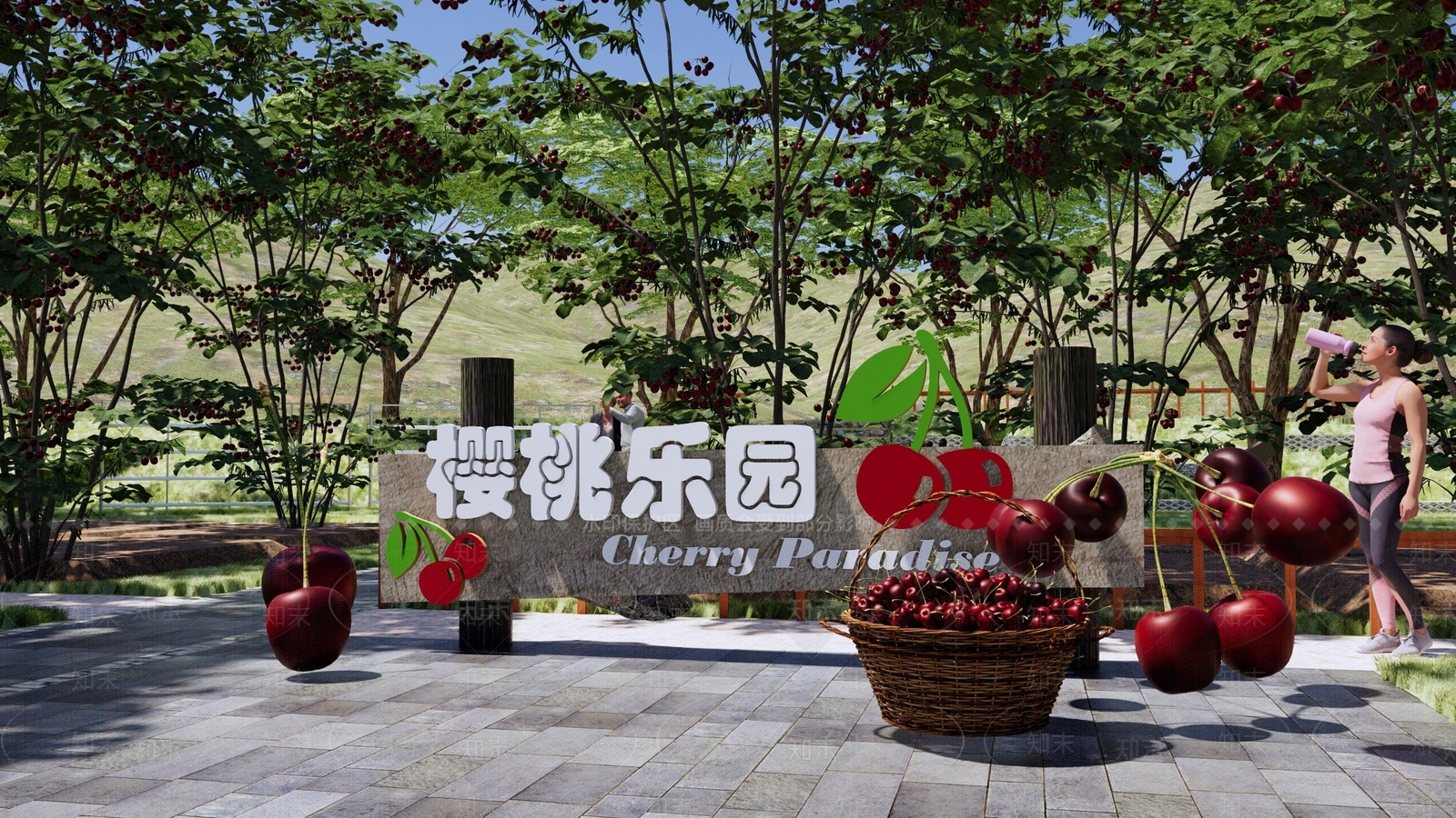 现代乡村果树公园景观SU模型下载【ID:1147025080】