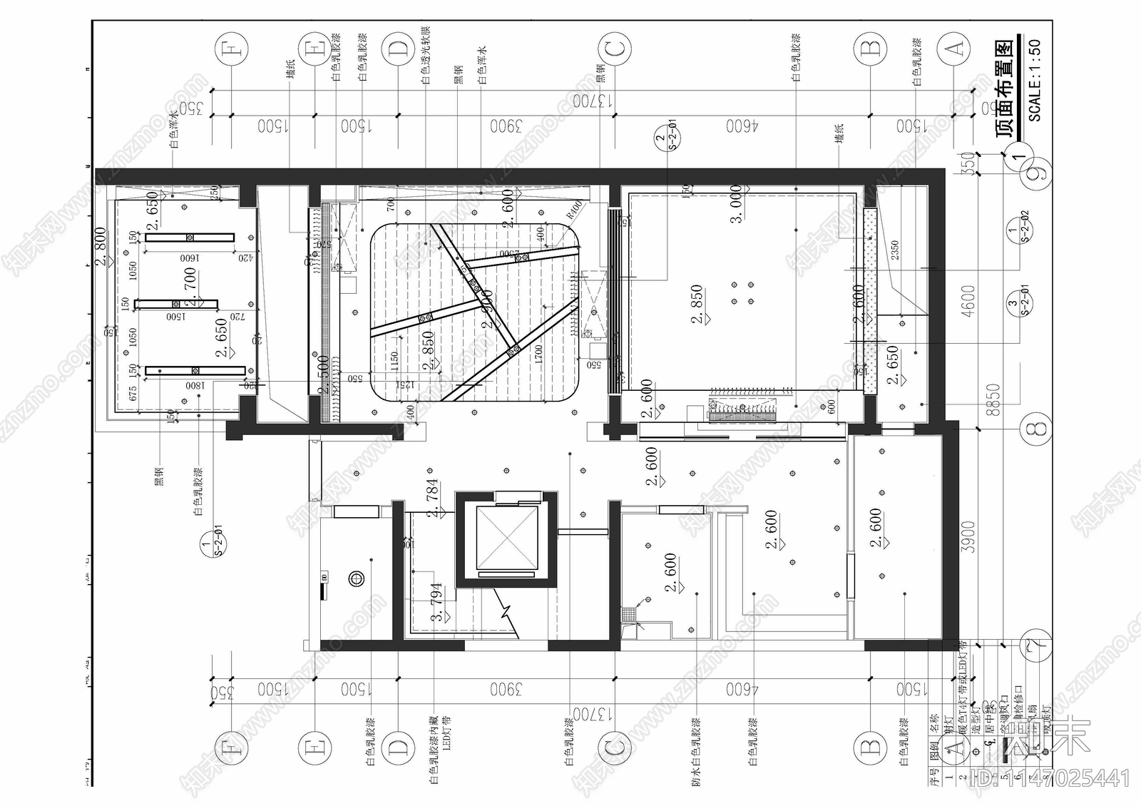 三层整套现代别墅室内cad施工图下载【ID:1147025441】