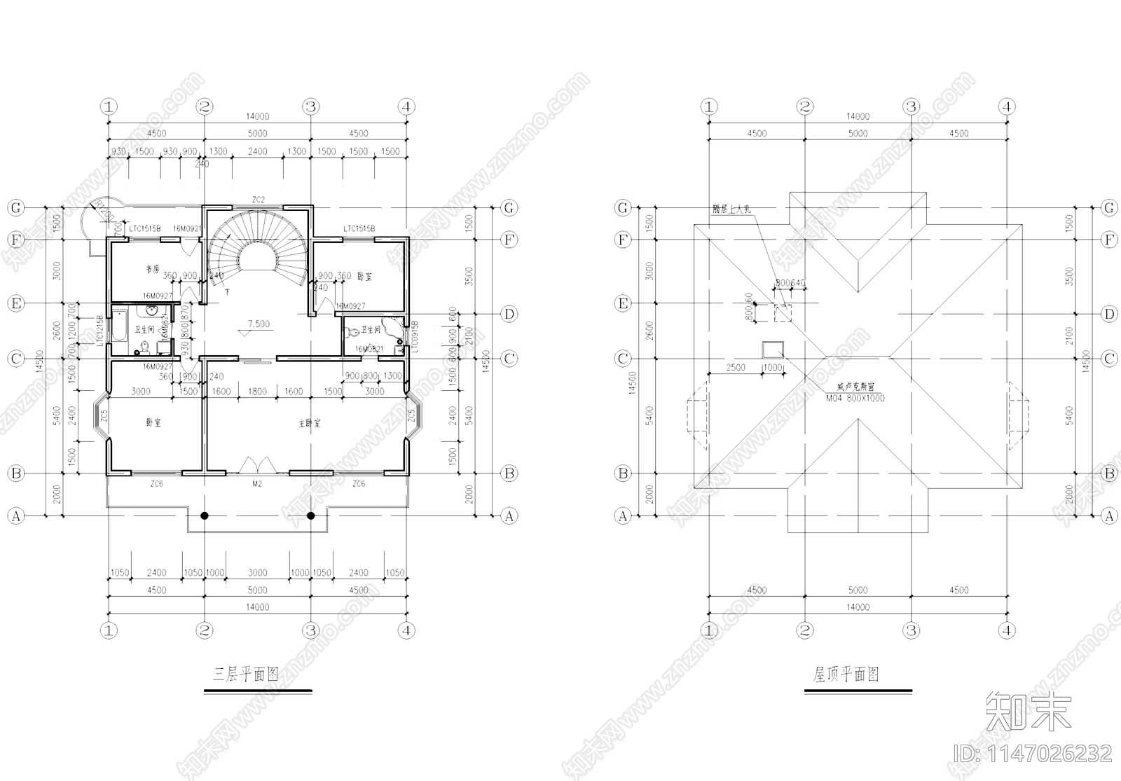中式江南风格民居自建房住宅别墅建筑cad施工图下载【ID:1147026232】
