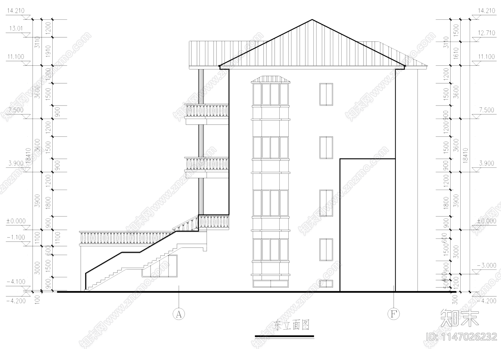 中式江南风格民居自建房住宅别墅建筑cad施工图下载【ID:1147026232】