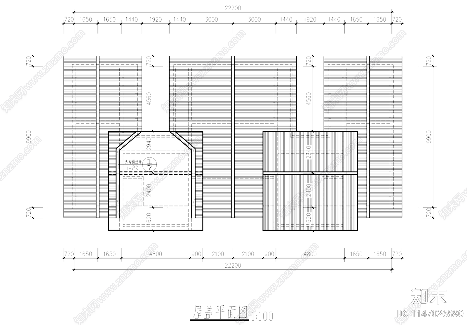 中式仿唐风古建筑民居建筑cad施工图下载【ID:1147026890】