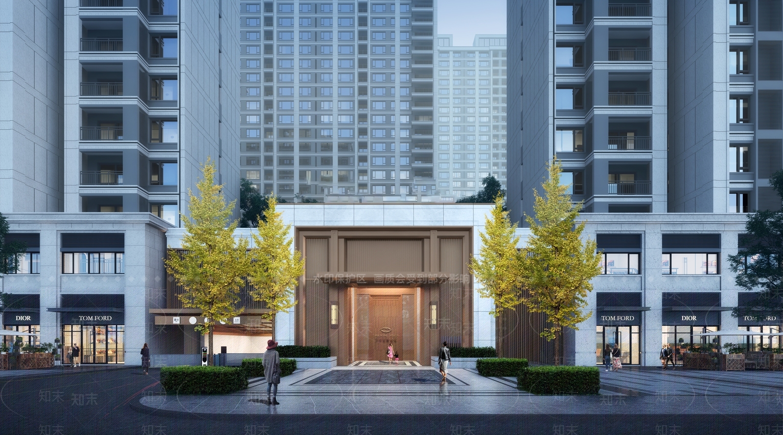 现代风格居住区大门SU模型下载【ID:1147026848】