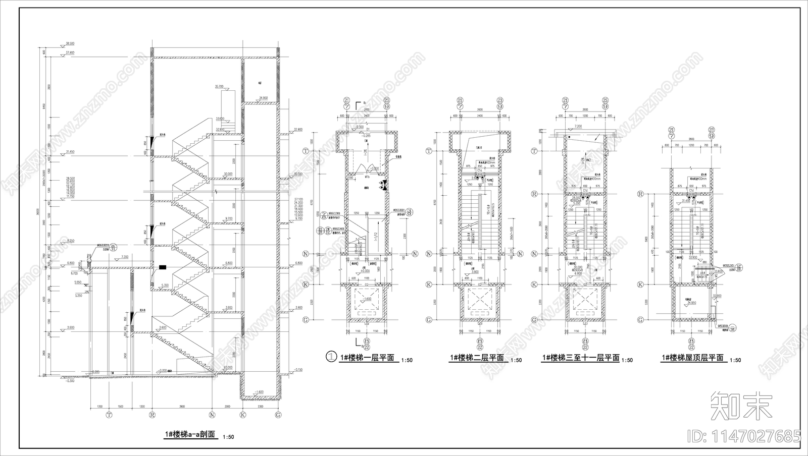 住宅建筑cad施工图下载【ID:1147027685】