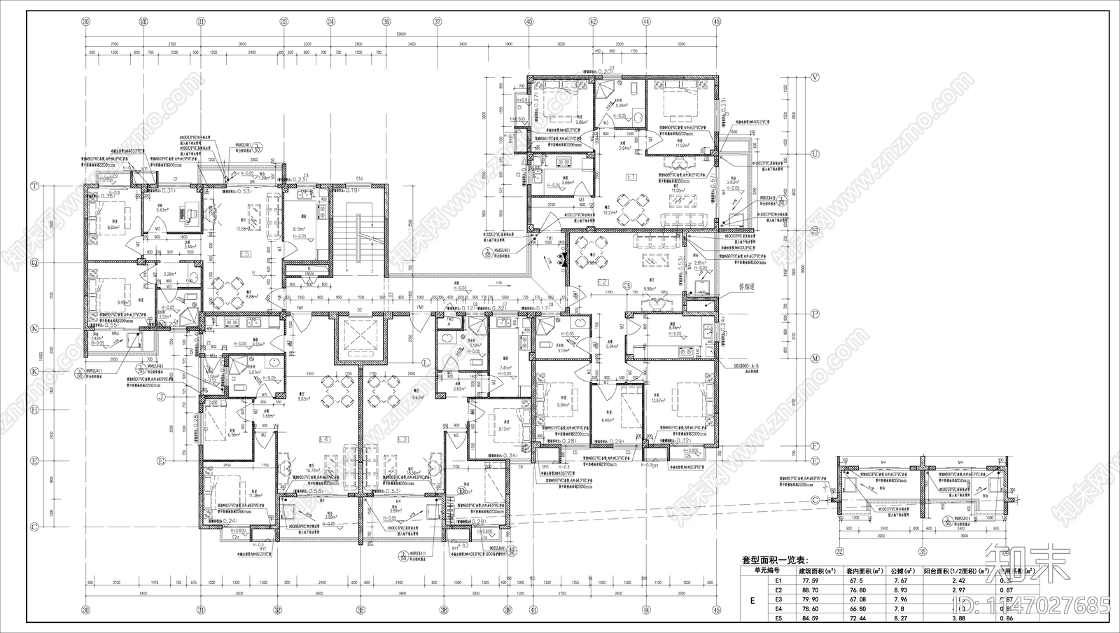 住宅建筑cad施工图下载【ID:1147027685】