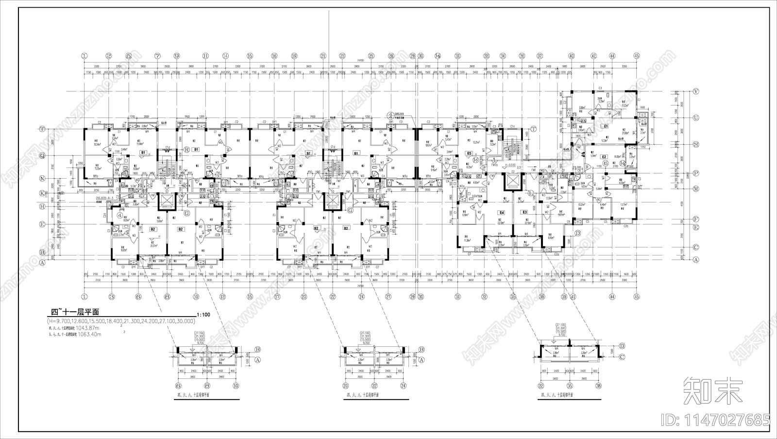 住宅建筑cad施工图下载【ID:1147027685】