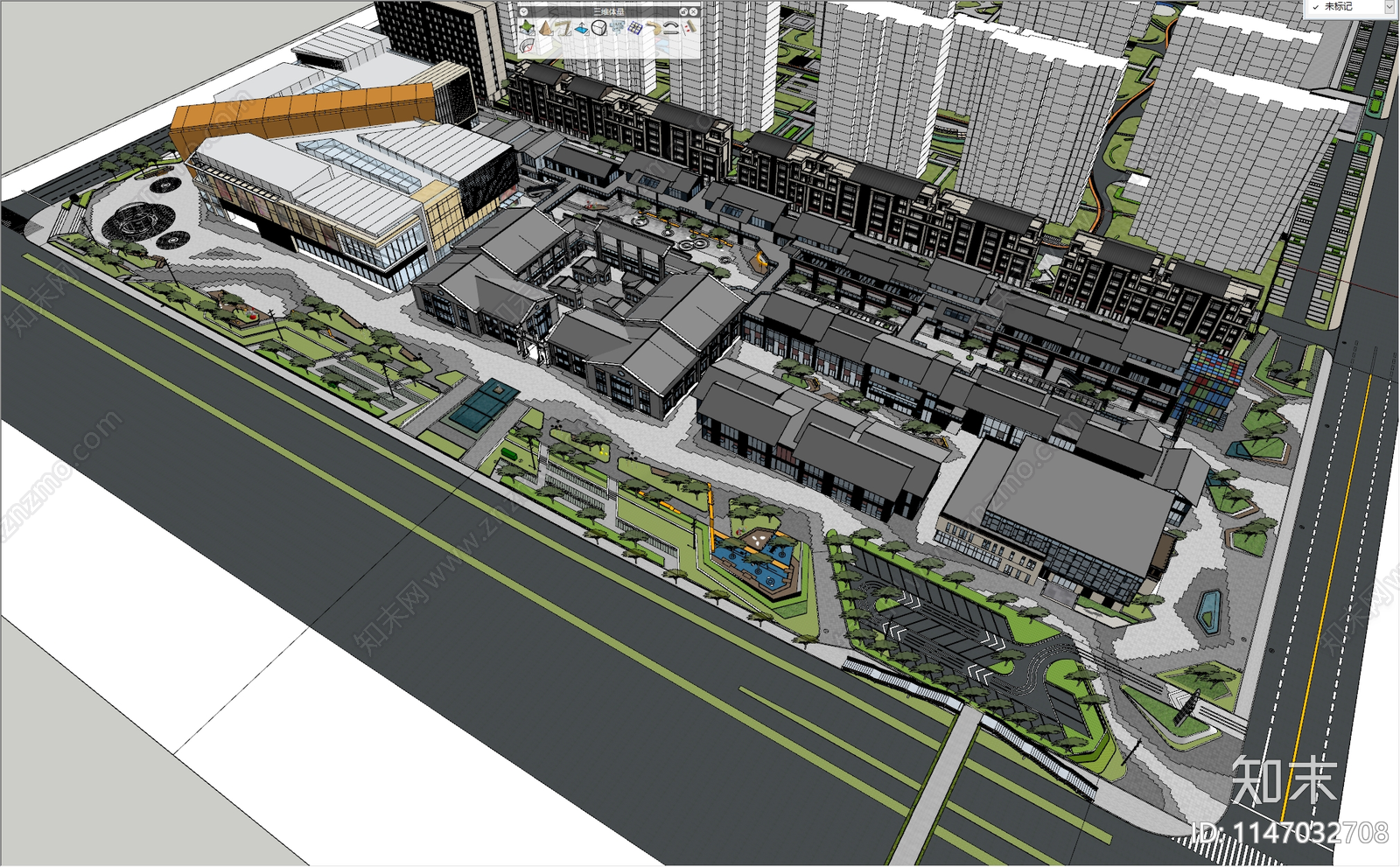 六安融创东安街景观设计SU模型下载【ID:1147032708】