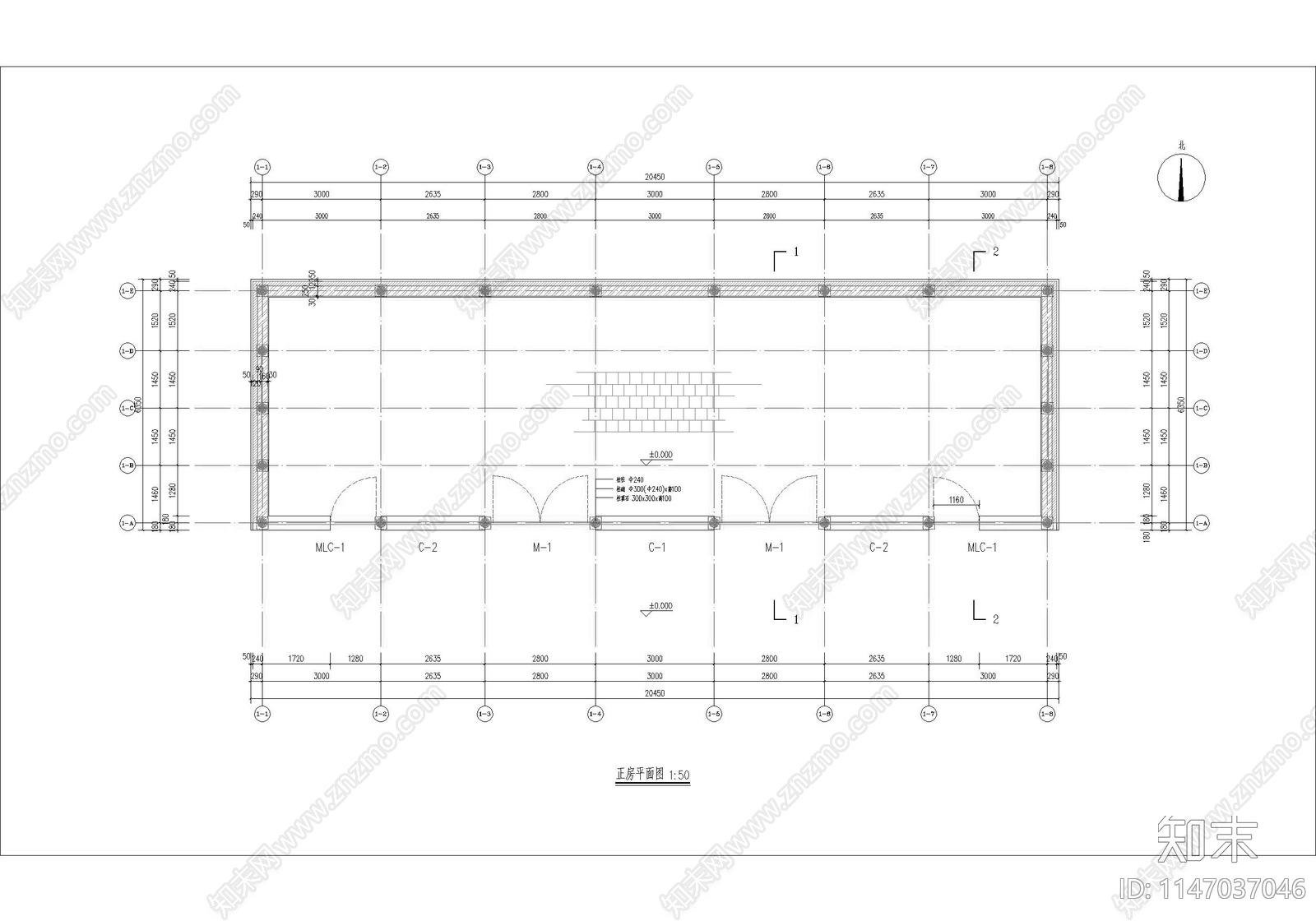 北方古城古建改造商业院落建筑cad施工图下载【ID:1147037046】