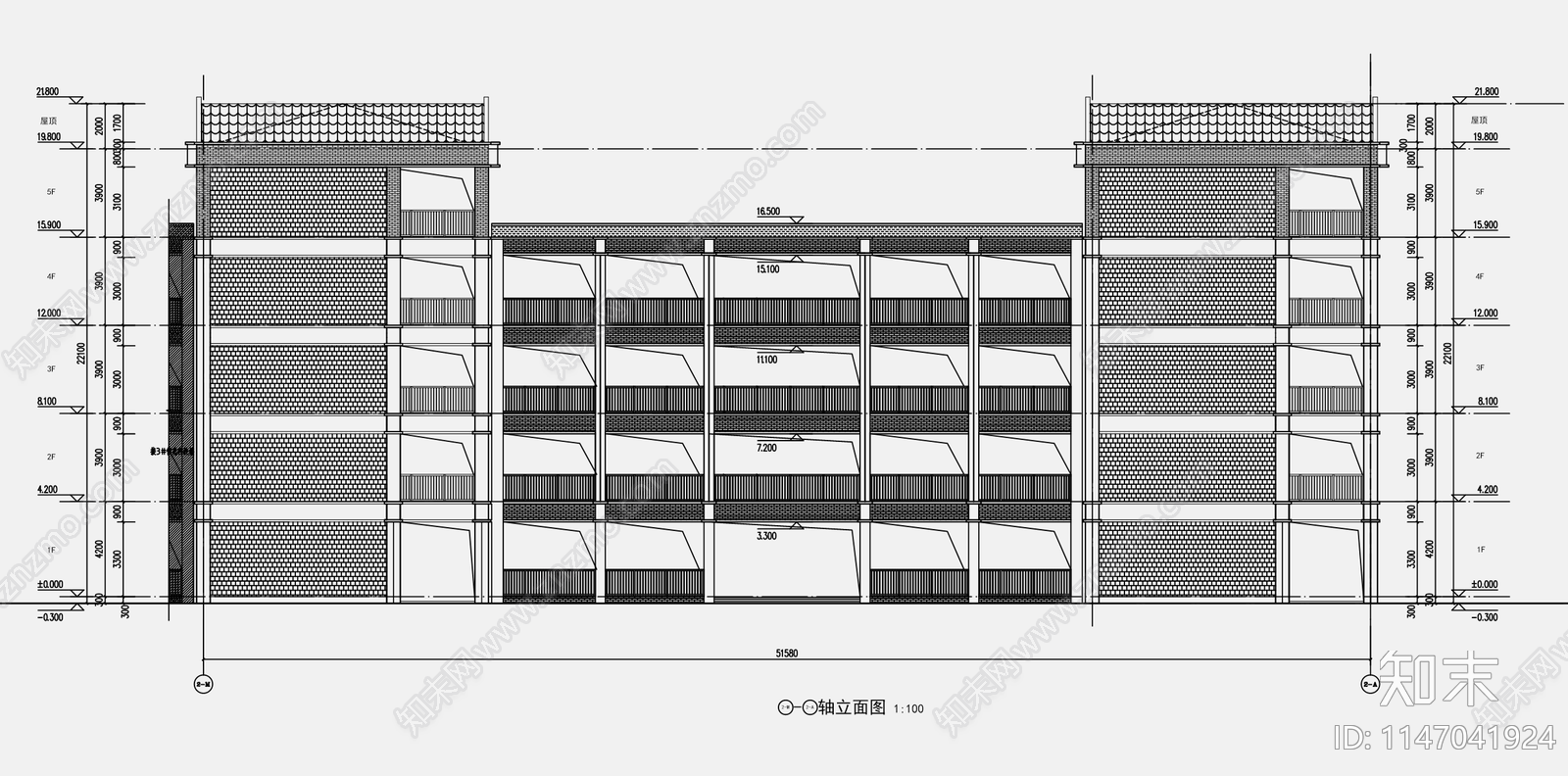 现代中学实验楼天正建筑cad施工图下载【ID:1147041924】