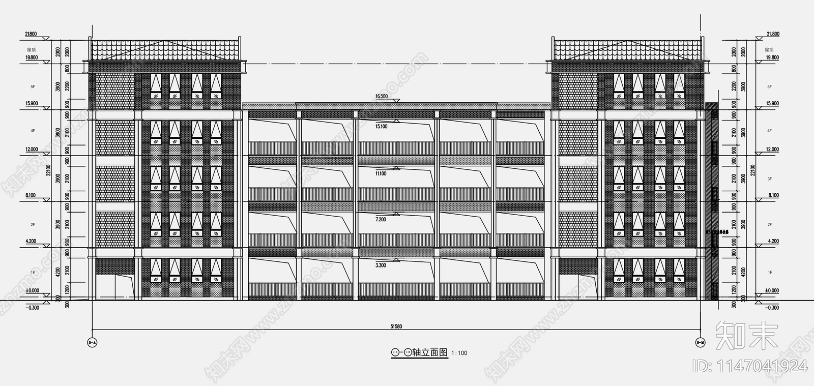 现代中学实验楼天正建筑cad施工图下载【ID:1147041924】