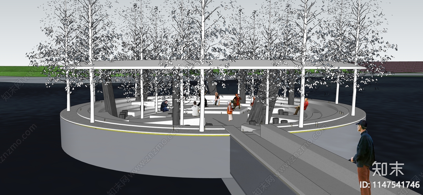 湖心岛冥想空间SU模型下载【ID:1147541746】