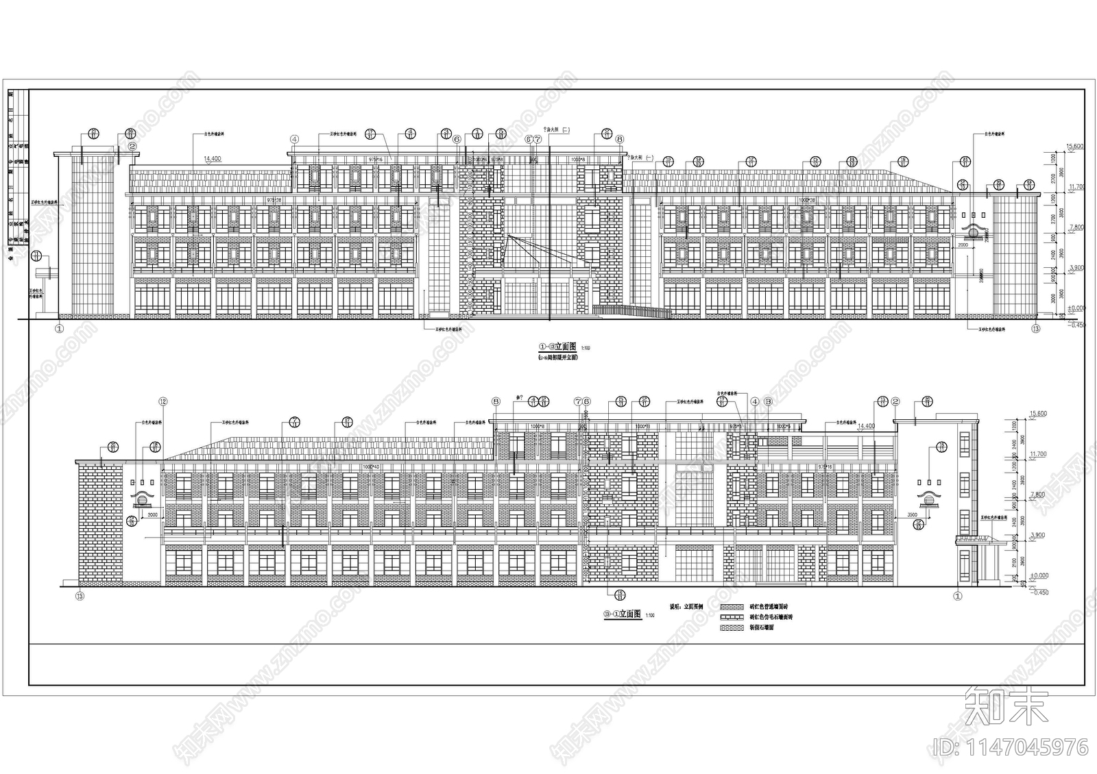 村民活动中心建筑施工图下载【ID:1147045976】