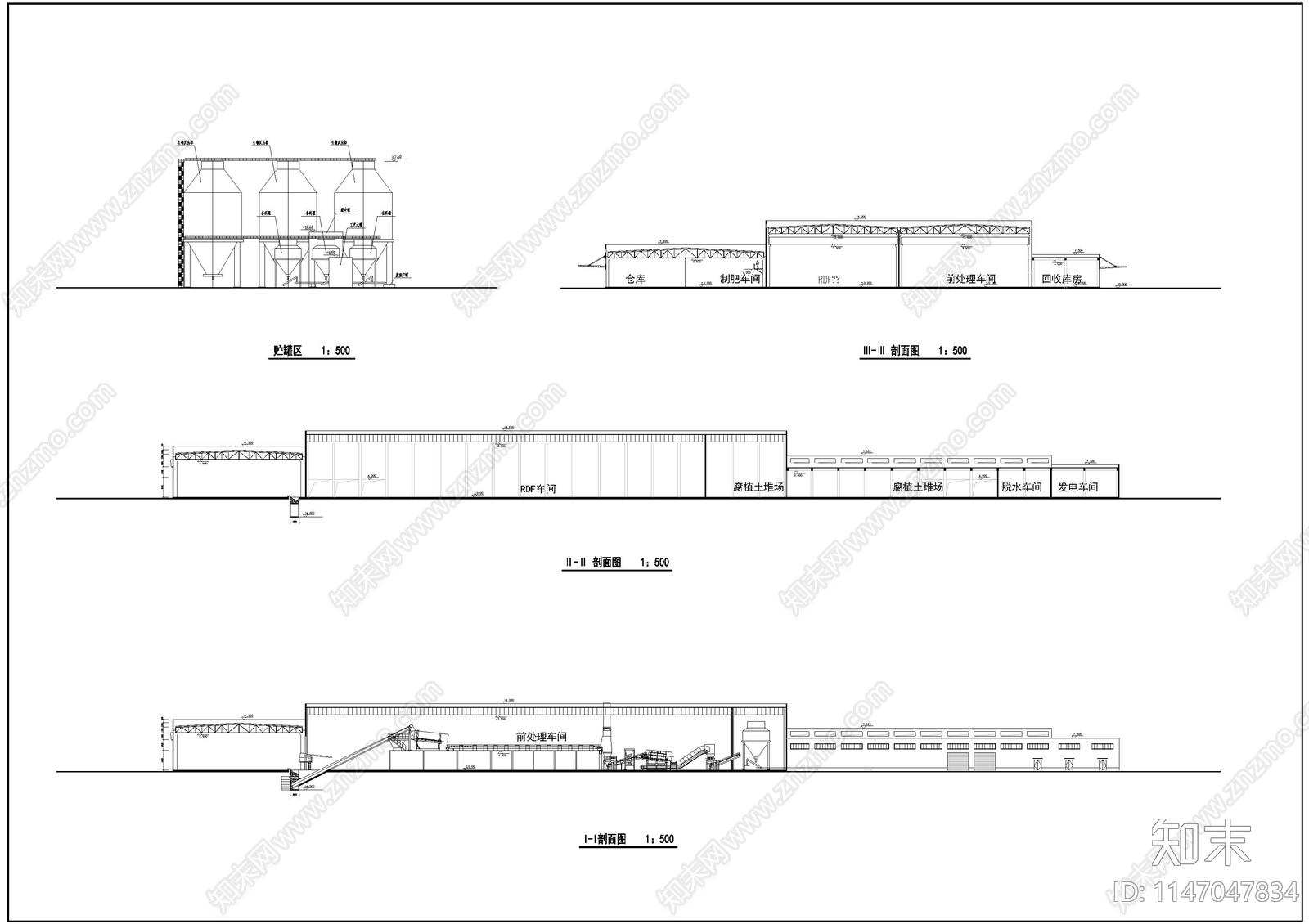 可再生资源处理工厂建筑cad施工图下载【ID:1147047834】