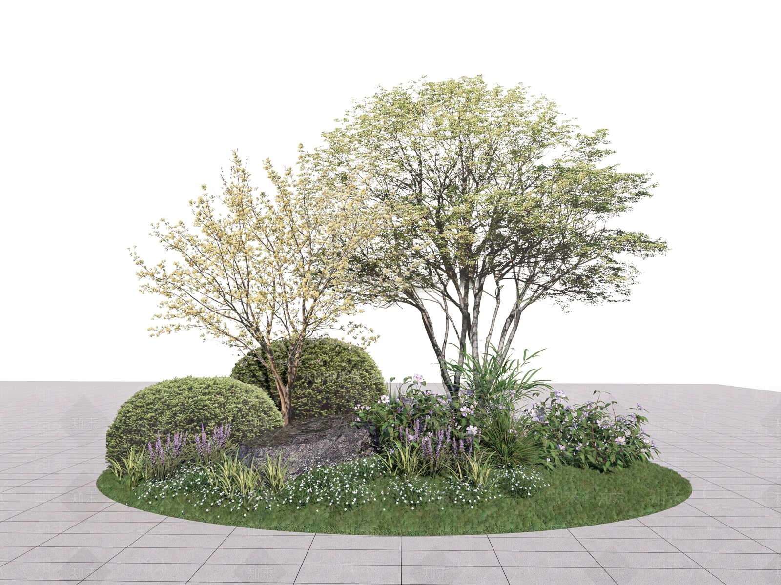 现代植物组团SU模型下载【ID:1147048057】