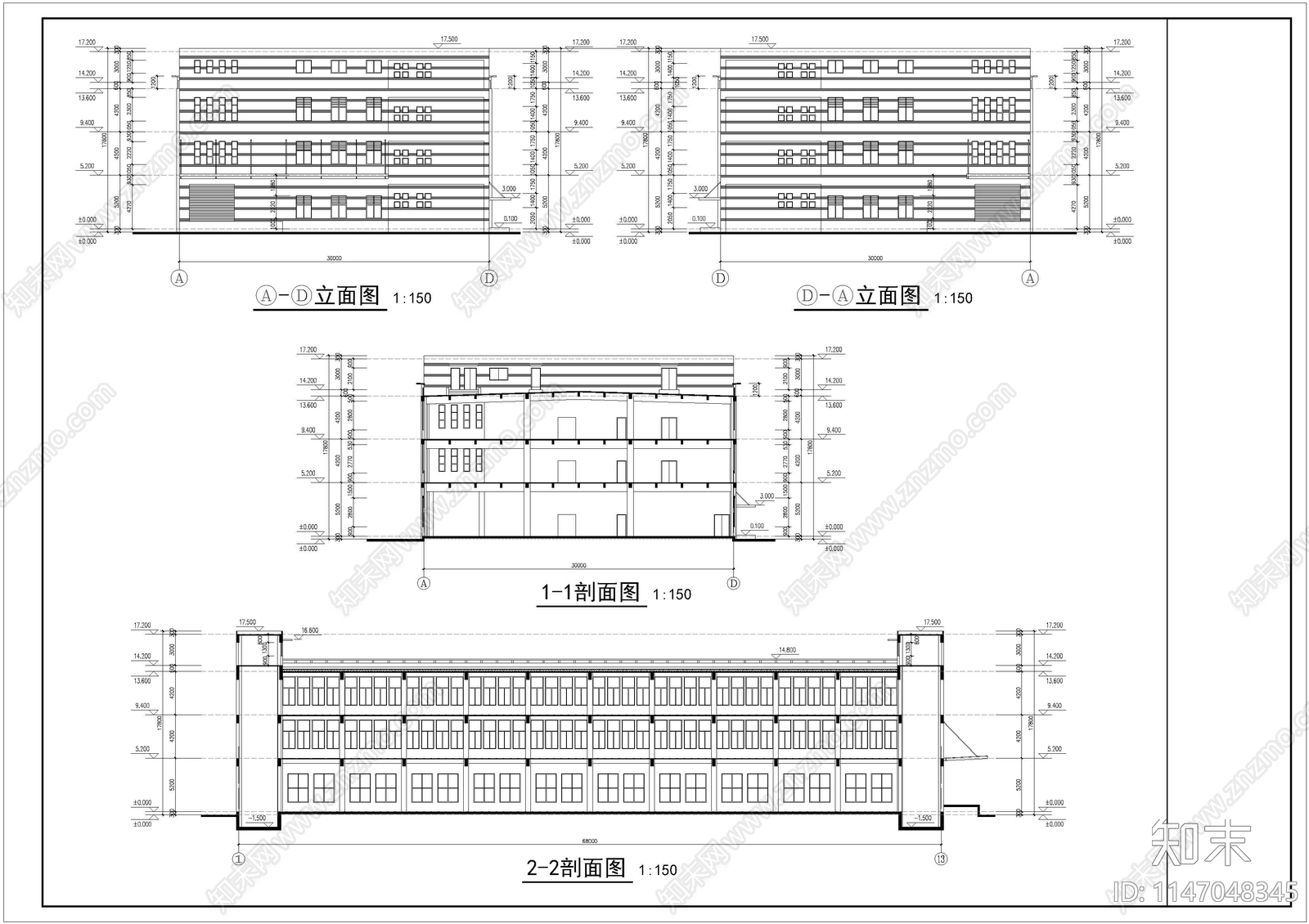 工业厂房建筑cad施工图下载【ID:1147048345】