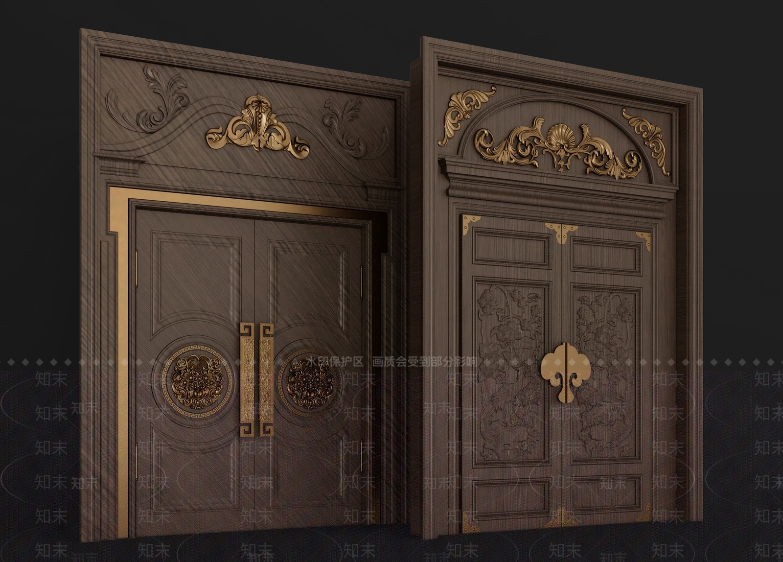 欧式古典大门SU模型下载【ID:1147049694】