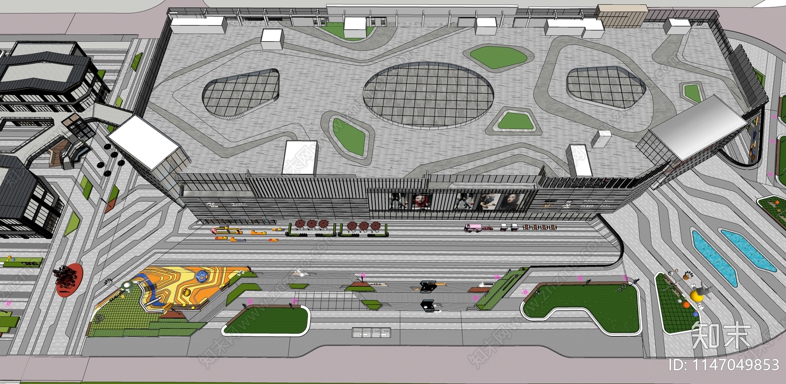 现代商业景观SU模型下载【ID:1147049853】