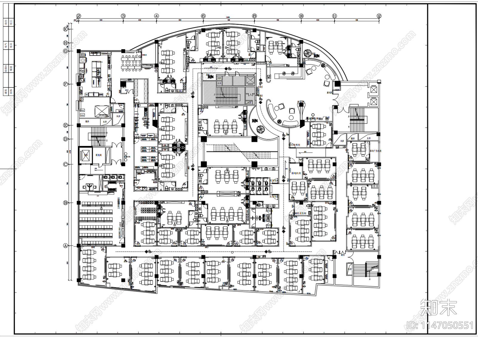 大型足浴会所室内cad施工图下载【ID:1147050551】