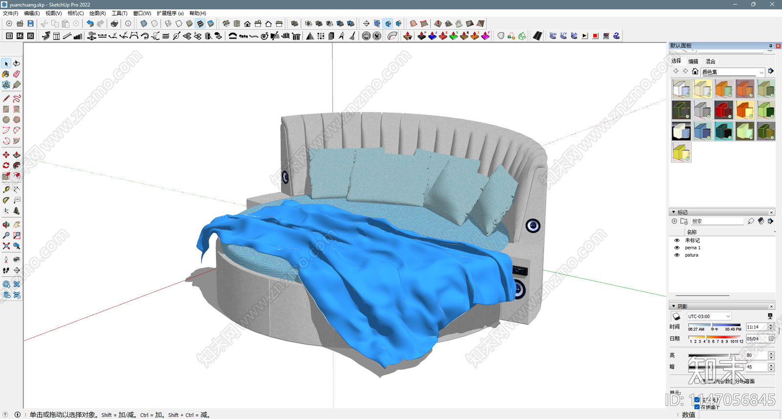 圆床SU模型下载【ID:1147056845】