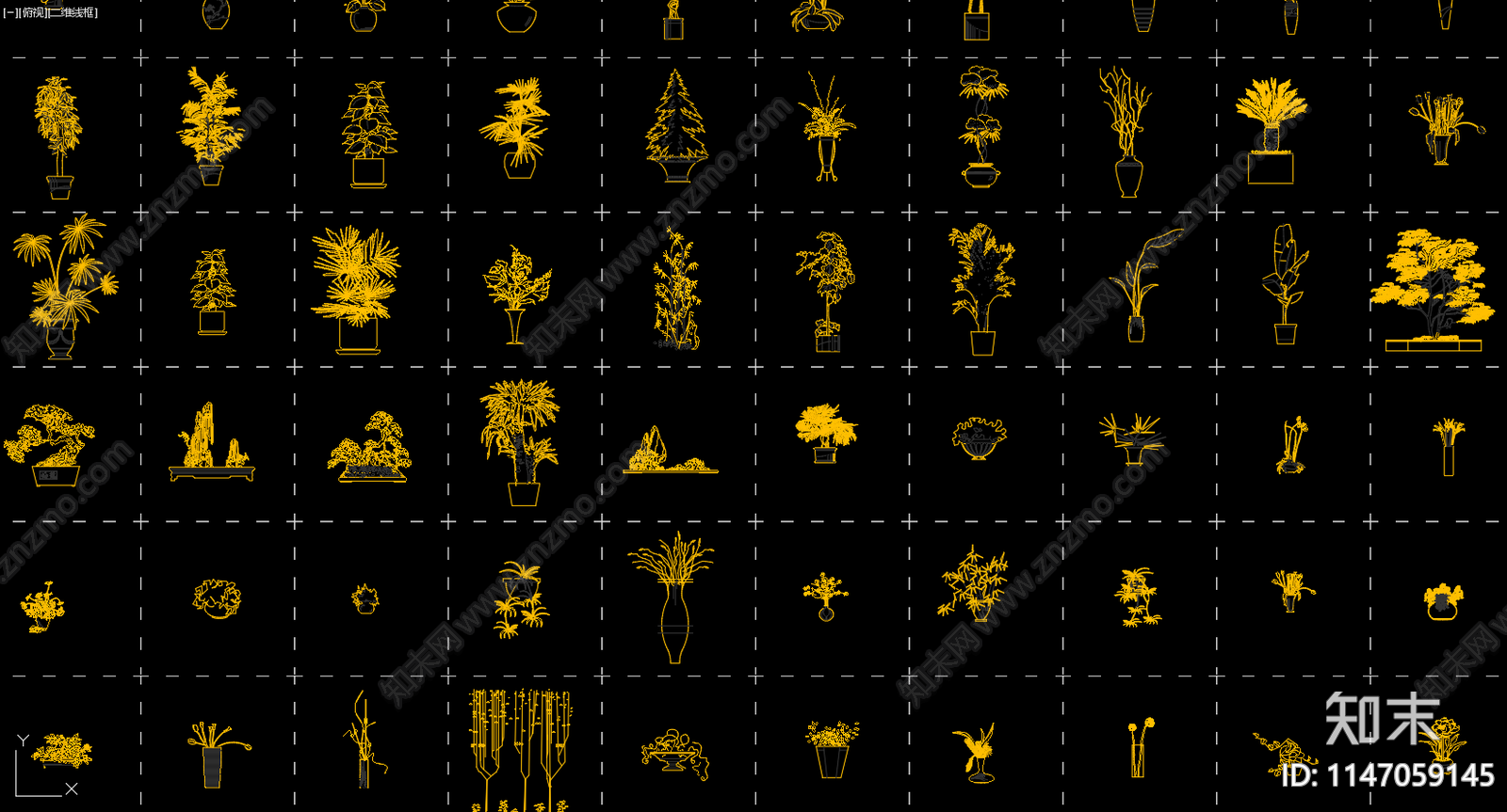 精选1000种绿植盆栽图库cad施工图下载【ID:1147059145】