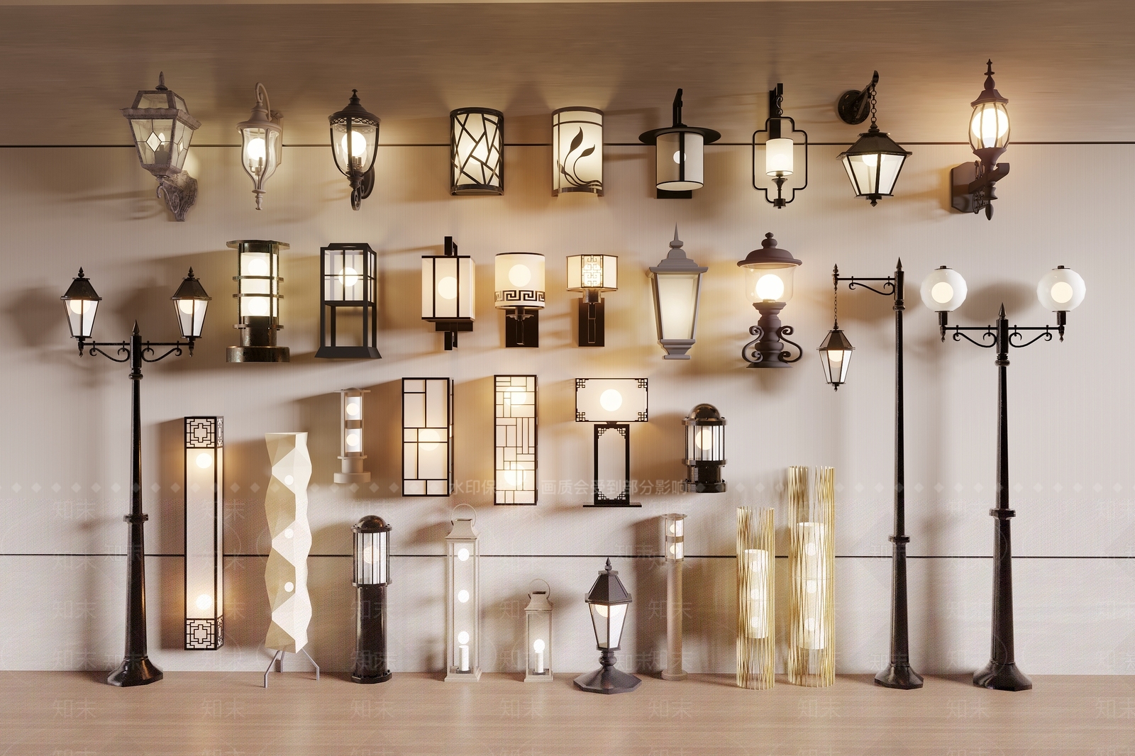 户外灯SU模型下载【ID:1147059265】