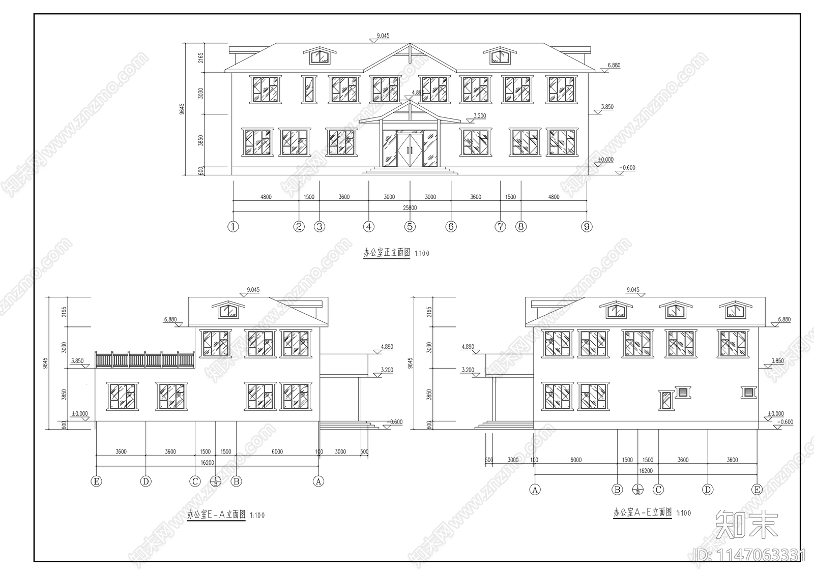 轻型木结构房子建筑施工图下载【ID:1147063331】