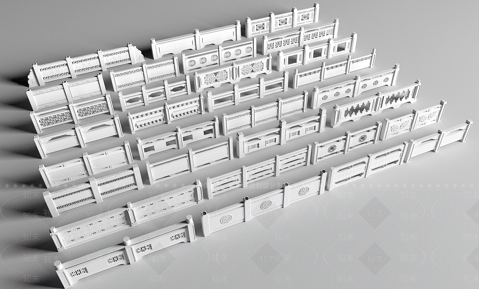石头栏杆SU模型下载【ID:1147065338】