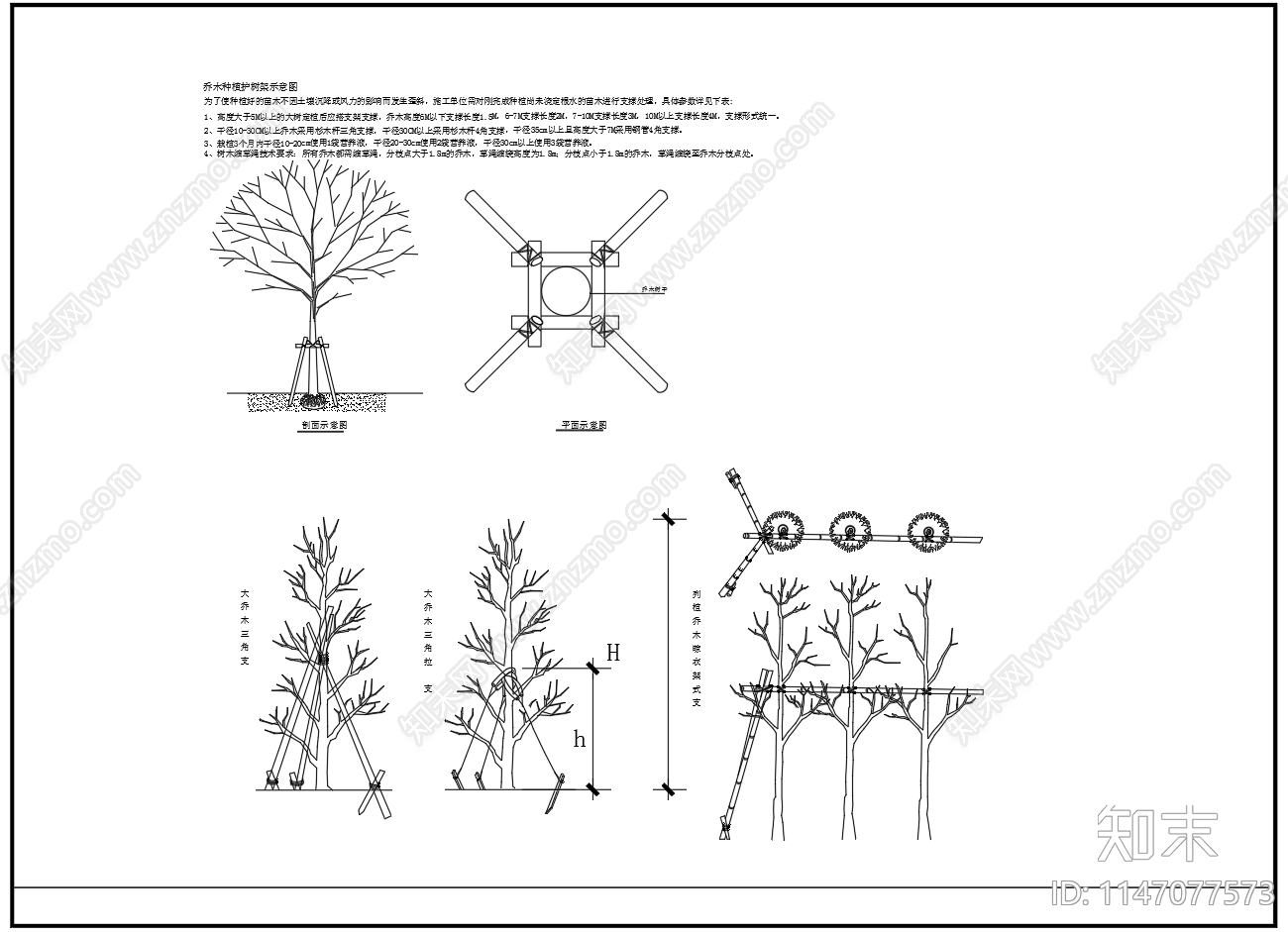 苗木绿化种植自然搭配图库施工图下载【ID:1147077573】