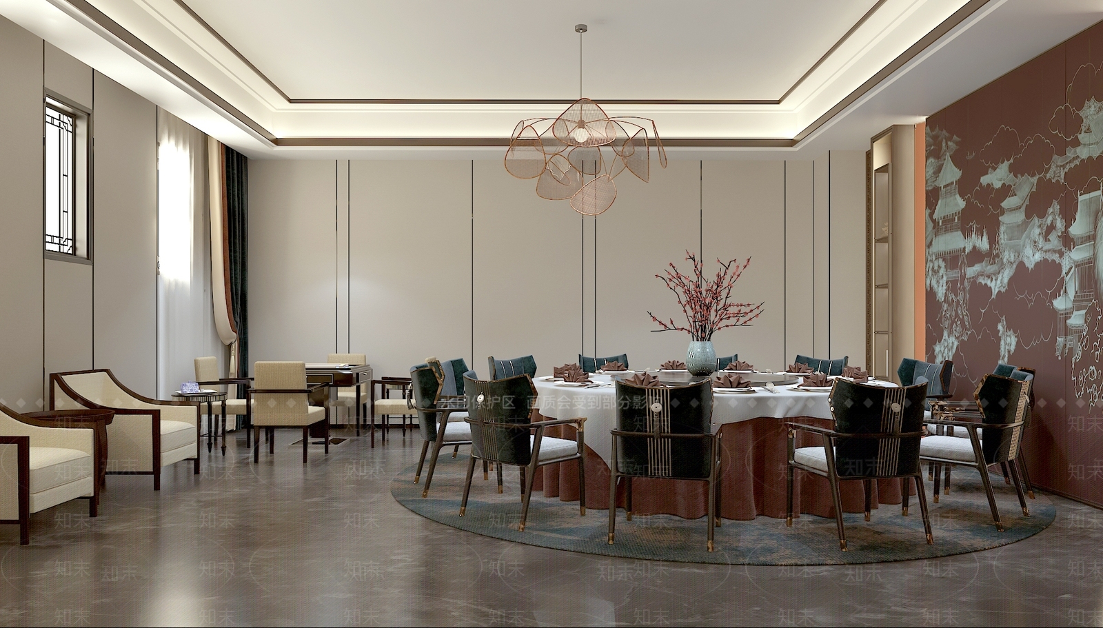 中式餐厅包间3D模型下载【ID:1147070128】