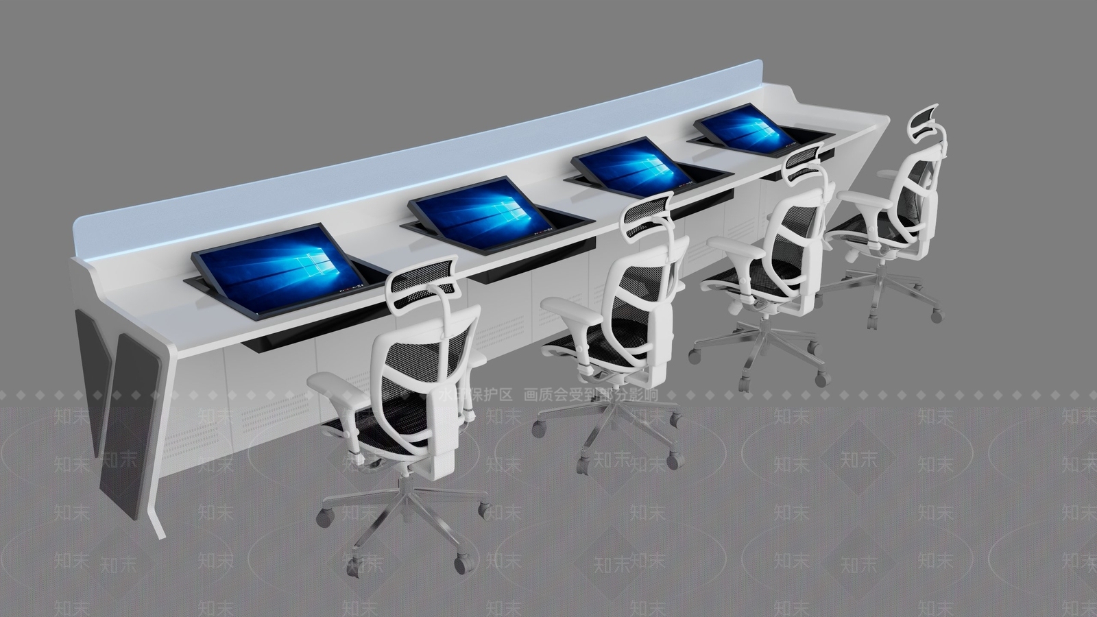 办公桌指挥中心桌子控制台3D模型下载【ID:1147073353】