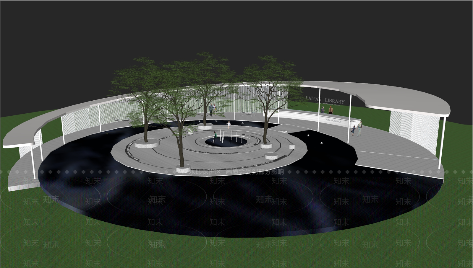 弧形廊架SU模型下载【ID:1147075223】