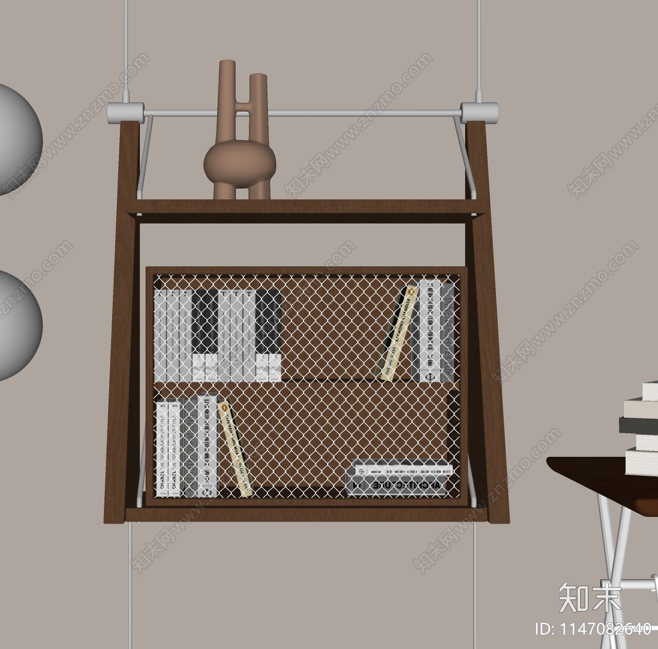 现代实木书架SU模型下载【ID:1147082640】