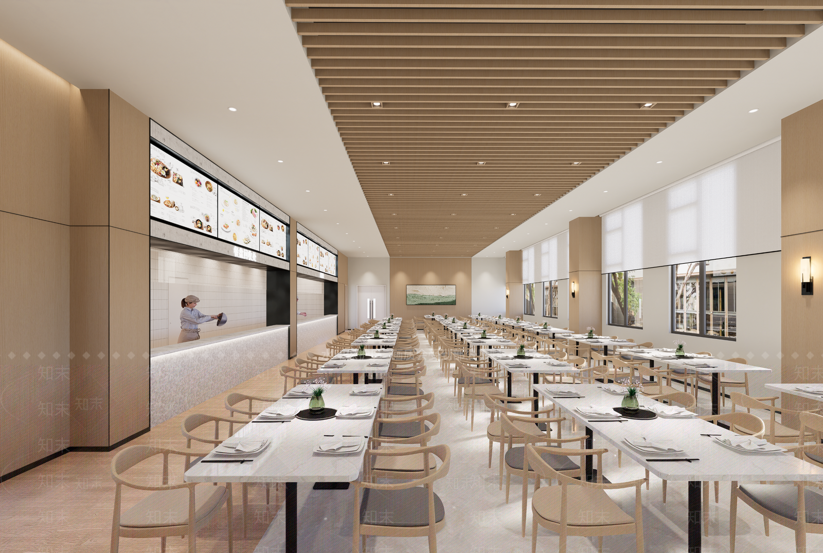 员工餐厅食堂SU模型下载【ID:1147085229】
