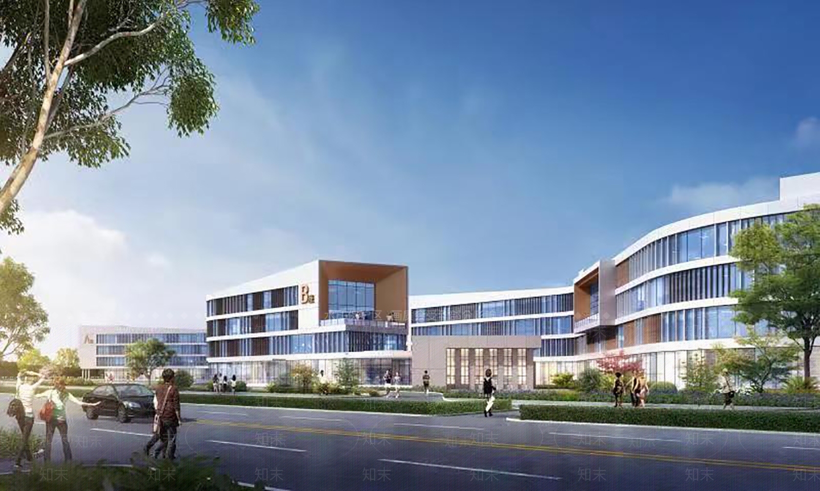 现代文教建筑幼儿园及中学建筑SU模型下载【ID:1147088826】