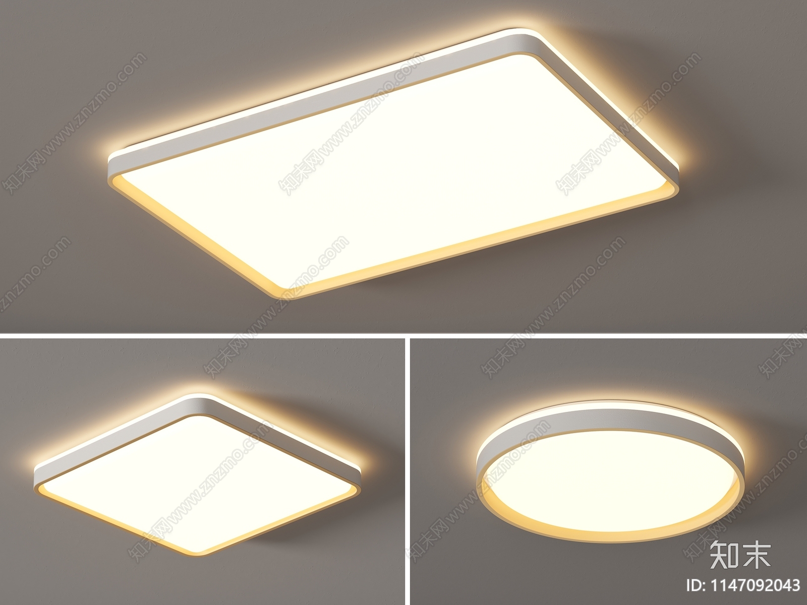 客厅灯现代简约大气中山主卧室吸顶灯2023年新款灯具全屋套餐组合3D模型下载【ID:1147092043】